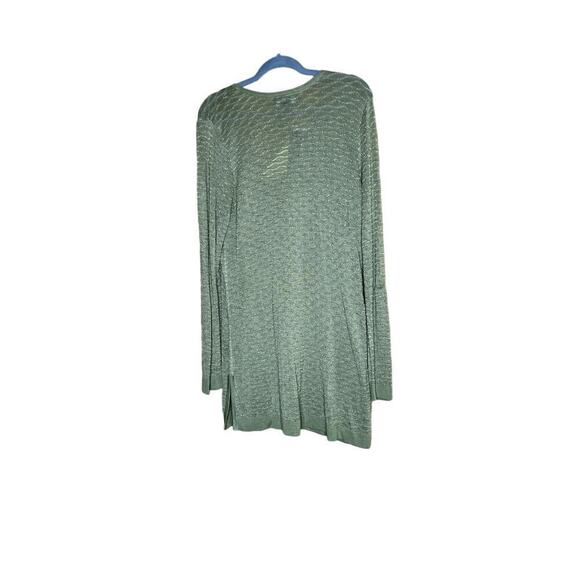 Susan Graver size large NEW tunic sweater sage green gold thread loose knit - Picture 4 of 10